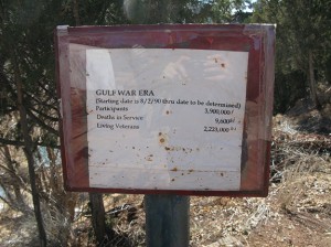 On the far left is a sign for the war of 1812 and several stanchions down the row, this is the last one you get to. Not a war, but an Era....oy.