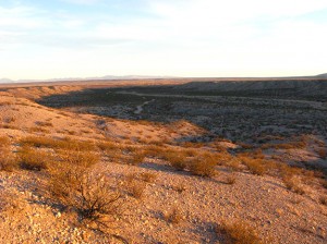 Looking south from the cantilever deck (those are modern park trails, not the El Camino Real. But you can pretend)