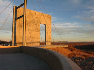 this observation deck looks south down the trail