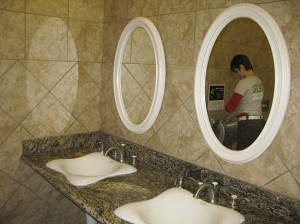 Wha?  Kohler sinks and a Dyson air blade?! Texaco, you have gone too far!