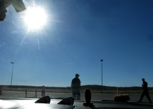 they were gesturing in a somewhat unfriendly manner...